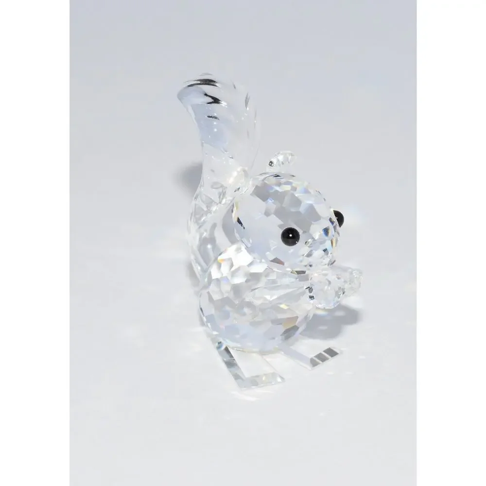 Swarovski Woodland Friends Silver Sparkling Crystal Squirrel Figurine Retired